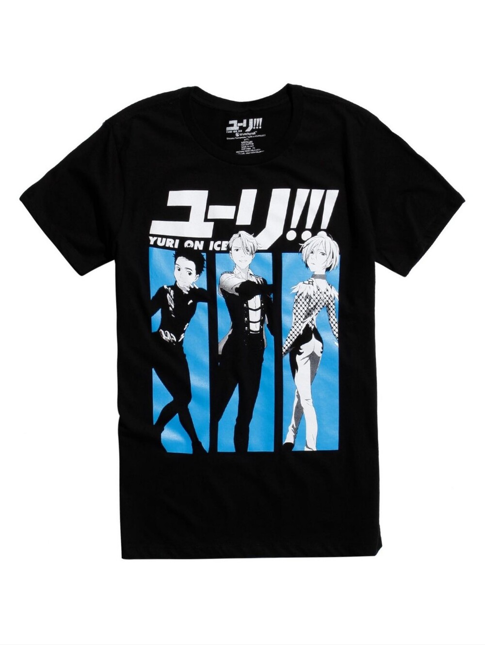 Black Graphic T-Shirt with Anime Design